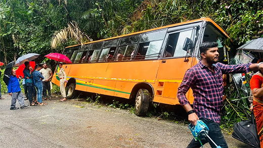 Private bus accident in Kollur